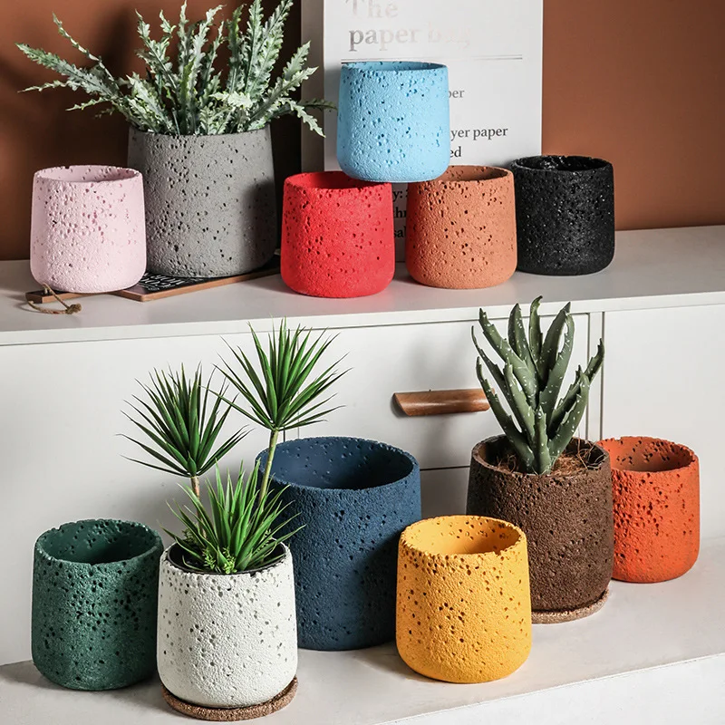 Snake Plant Ceramic - Nordic Cement Bloempot Decoratie Creatieve Bergsteen
